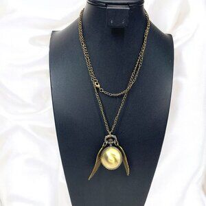 Chicago Cubs Winged Pocket Watch In Antique Brass Tone Metal With XL Chain